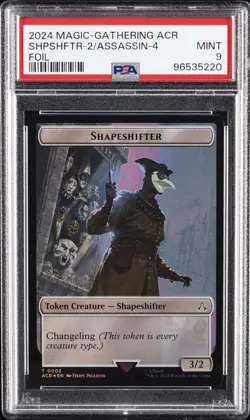 2024 MTG ASSASSIN'S CREED FOIL ASSASSIN TOKEN-0004/SHAPESHIFTER TOKEN-0002 PSA 9 - Image 1