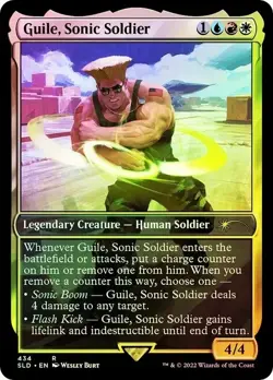Guile, Sonic Soldier *Foil* | SLD Secret Lair | NM | MTG EDH Street Fighter - Image 1