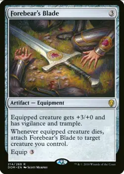 X 1 Forebear's Blade NM Dominaria 214 MTG Magic The Gathering - Image 1