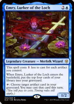 X 1 Emry, Lurker of the Loch NM Throne of Eldraine 043 MTG Magic the Gathering - Image 1