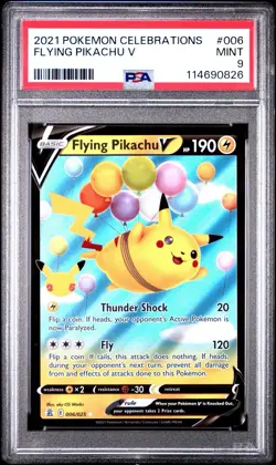2021 POKEMON CELEBRATIONS #006 FLYING PIKACHU V PSA 9 MINT - Image 1