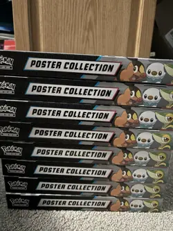 Pokemon Unova Poster Collection Lot of 8x New Sealed + Open Case - Image 1