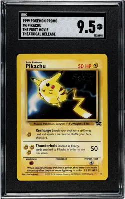 1999 WOTC Pokemon First Movie Black Star Promo Foil Stamp #4 Pikachu SGC 9.5 psa - Image 1