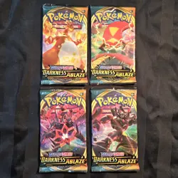 Pokemon Darkness Ablaze - 4x Booster Packs - Art Set - Factory Sealed - Image 1