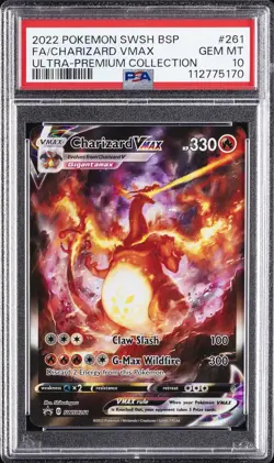 2022 POKEMON SWSH BLACK STAR PROMO #261 FULL ART/CHARIZARD VMAX PSA 10 - Image 1