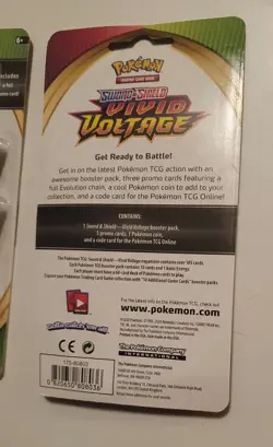 Pokemon Sword & Shield Vivid Voltage Booster Pack LOT of 3 Brand NEW SEALED !!! 820650808036 - Image 2