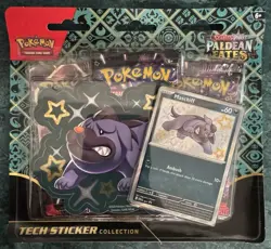 Pokemon Paldean Fates Tech Sticker Collection Pack Maschiff Greavard Bundle Lot - Image 3