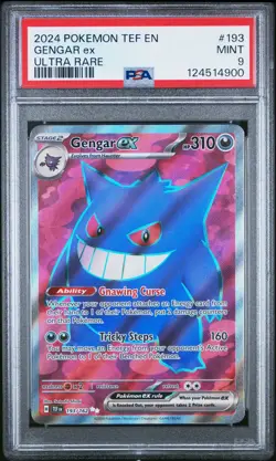 2024 POKEMON TEF EN-TEMPORAL FORCES ULTRA RARE #193 GENGAR EX PSA 9 - Image 1