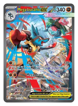 Mega Lucario Ex 179/321 Full Art Ultra Rare Pokemon Card Mega Evolutions Nm - Image 1