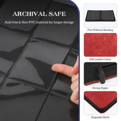 Trading Card Binder, 9 Side Loading Pocket Card Album Hold Up to 540 Cards, Z... - Image 3