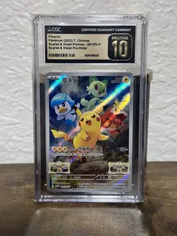 Pokemon Pikachu Scarlet & Violet Promo Card CGC 10 Pristine - Image 1