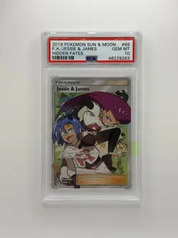 PSA 10 GEM MINT Jesse And James Full Art Trainer Card 68/68 Hidden Fates - Image 1