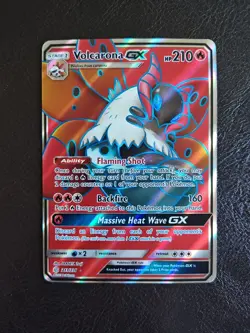 2019 Sun & Moon Cosmic Eclipse Volcarona GX 213/236 Ultra Rare Pokemon Card TCG - Image 1