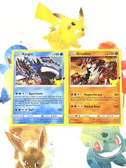 Kyogre and Groudon Celebrations Holo Pokemon Cards Pokemon TCG PACK FRESH - Image 1