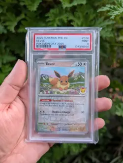 Pokemon Day 2025 Stamped Eevee Pre En Promo Card PSA 9 - Image 1