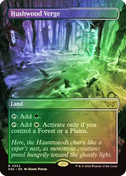 FOIL Hushwood Verge (Duskmourn: House of Horror) - Borderless - NM Pack Fresh - Image 1