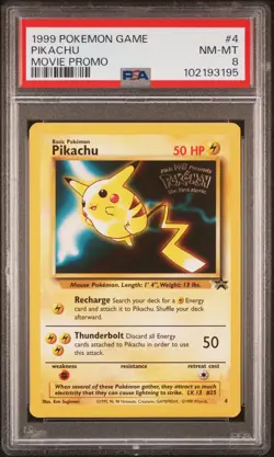 1999 POKEMON GAME MOVIE PROMO #4 PIKACHU PSA 8 - Image 1