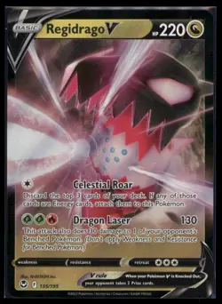 Holo Regidrago V 135/195 Ultra Rare Silver Tempest Pokemon TCG - Image 1