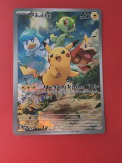 Pokemon TCG Pikachu 027 Paldea Evolved ETB Promo - Illustration - Image 1