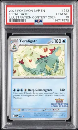 2025 POKEMON SVP EN-SV BLACK STAR PROMO #213 FERALIGATR PSA 10 - Image 1