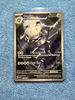 English Pokemon Steelix 150/132 Me01: Mega Evolution Holo IR Illustration Rare - Image 1