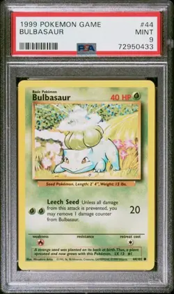 1999 POKEMON UNLIMITED BASE SET 44 BULBASAUR MINT PSA 9 - Image 1