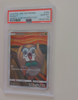 Pokemon Rowlet Scream Munch Retrospective JPN Full Art Promo 290/SM-P PSA 10 - Image 2