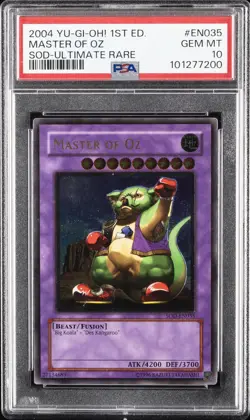 2004 YU-GI-OH! SOD-SOUL OF THE DUELIST 1ST ED-ULTIMATE RARE MASTER OF OZ PSA 10 - Image 1