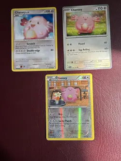 Pokemon TCG Chansey Lot Of 3 Cards Including 1 Reverse Holo NM - Image 1
