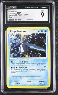 CGC 9 MINT Empoleon 2007 Diamond & Pearl 4/130 Holo Pokemon Card - Image 1