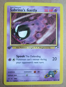 Sabrina's Gastly - 93/132 - 1st Edition Common WOTC TCG-Gym Heroes Pokemon Card - Image 1