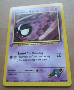 Sabrina's Gastly - 93/132 - 1st Edition Common WOTC TCG-Gym Heroes Pokemon Card - Image 5
