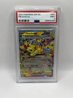 PSA 9 - 2024 S&V Surging Sparks Pikachu ex 057/191 Double Rare Pokemon Card - Image 1
