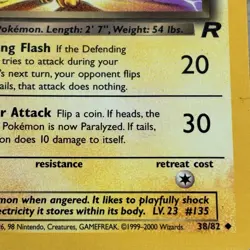 Pokemon Dark Jolteon 1st Edition Team Rocket 38/82 Card Pokemon - Image 3