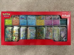 Pokemon TCG Scarlet & Violet Prismatic Evolutions Mini Tins Sealed + 8-Card Lot - Image 1