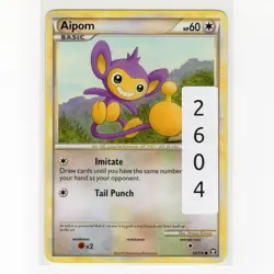 Pokemon TCG Aipom 55/102 HGSS Triumphant Regular Common Card EN-MP 2010 - Image 3