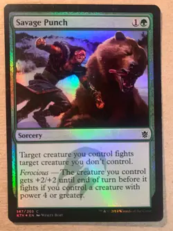 MTG 1x FOIL Savage Punch Khans of Tarkir Pauper Magic the Gathering Card x1 NM - Image 1