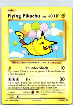 Flying Pikachu 110/108 Non Holo XY - Evolutions - Pokemon Card - NM - Image 1
