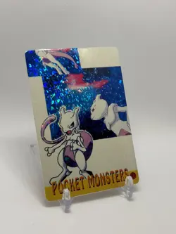 1999 Pokemon Japanese Bandai Carddass Mewtwo Vending Card Sticker - NM RARE - Image 1