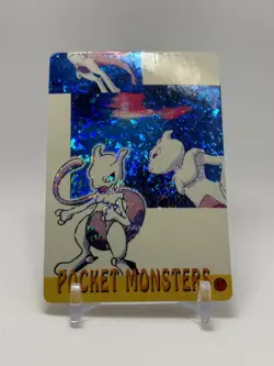 1999 Pokemon Japanese Bandai Carddass Mewtwo Vending Card Sticker - NM RARE - Image 4