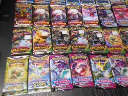 Lot (50) Pokemon SWSH Booster Packs Fusion Strike Chilling Reign Silver Vivid ++ - Image 3