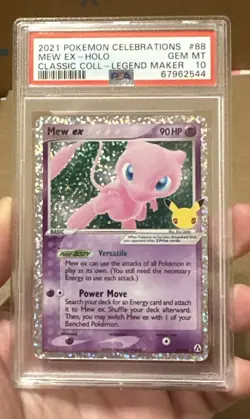 2021 POKEMON CELEBRATIONS CLASSIC COLLECTION #88 MEW EX-HOLO PSA 10 - Image 1