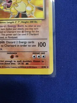 Charizard Holo 4/102 Base Set 1999 Unlimited Pokemon TCG WOTC NM/Mint - Image 3