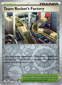 Team Rocket's Factory 173/182 SV10: Destined Rivals Reverse Holo Pokemon TCG NM - Image 1