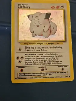 HP Clefairy Holo 005/102 Base Set Pokemon TCG - Image 1