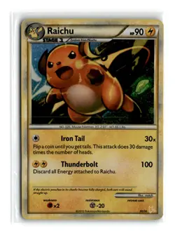 Pokemon tcg HGSS Trainer Kit: Gyarados & Raichu #30/30 Raichu (#30 Holo) Common - Image 1