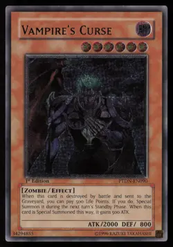 Yugioh Vampire's Curse PTDN-EN090 1st Edition Ultimate Rare NM - Image 1