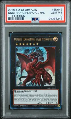 2025 PSA 10 YUGIOH SUDA ULTRA RARE DISASTER DRAGON RULER OF ALL APOCALYPSES 💎 - Image 1