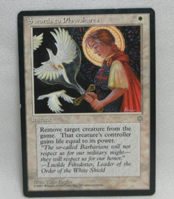 SWORDS TO PLOWSHARES - Ice Age - Magic the Gathering MTG Trading Card 1995 #12 - Image 1