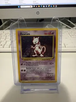 Pokemon TCG Mewtwo Base Set Holo Card 10/102 Unlimited Holo Rare LP - Image 1